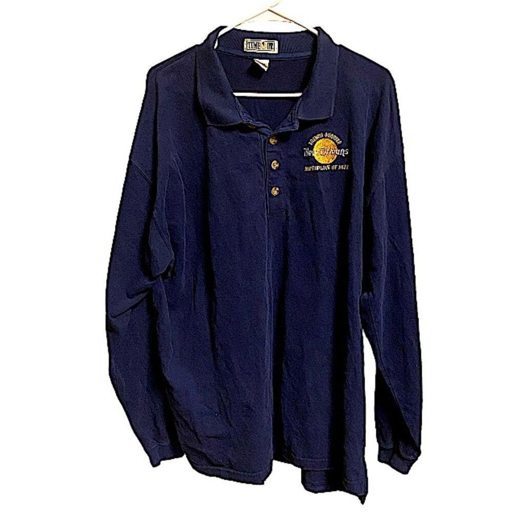 Time Out Men's Size XL Long Sleeve Polo Shirt French Quarter Classiccore Basic